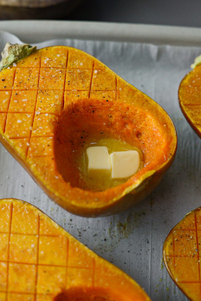 flip squash and add in butter