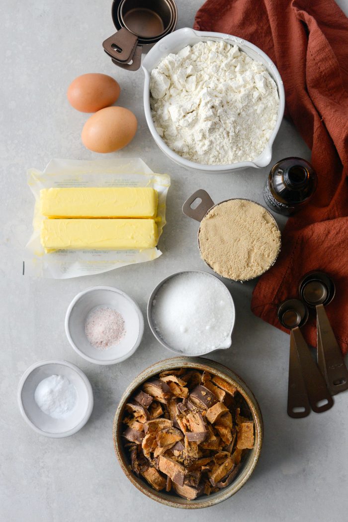 ingredients for Butterfinger Cookies