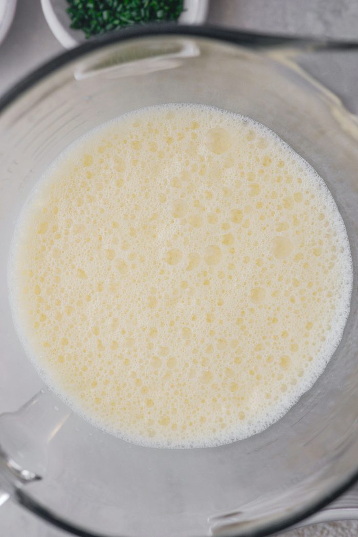 frothy eggs and milk