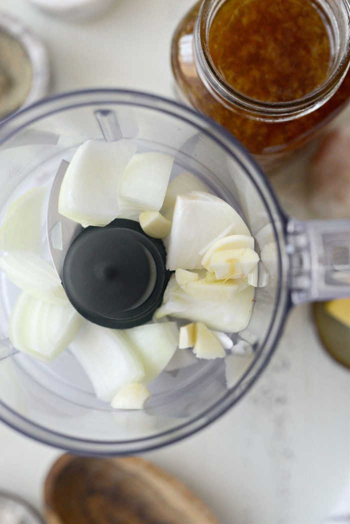 add onion and garlic to a mini food processor