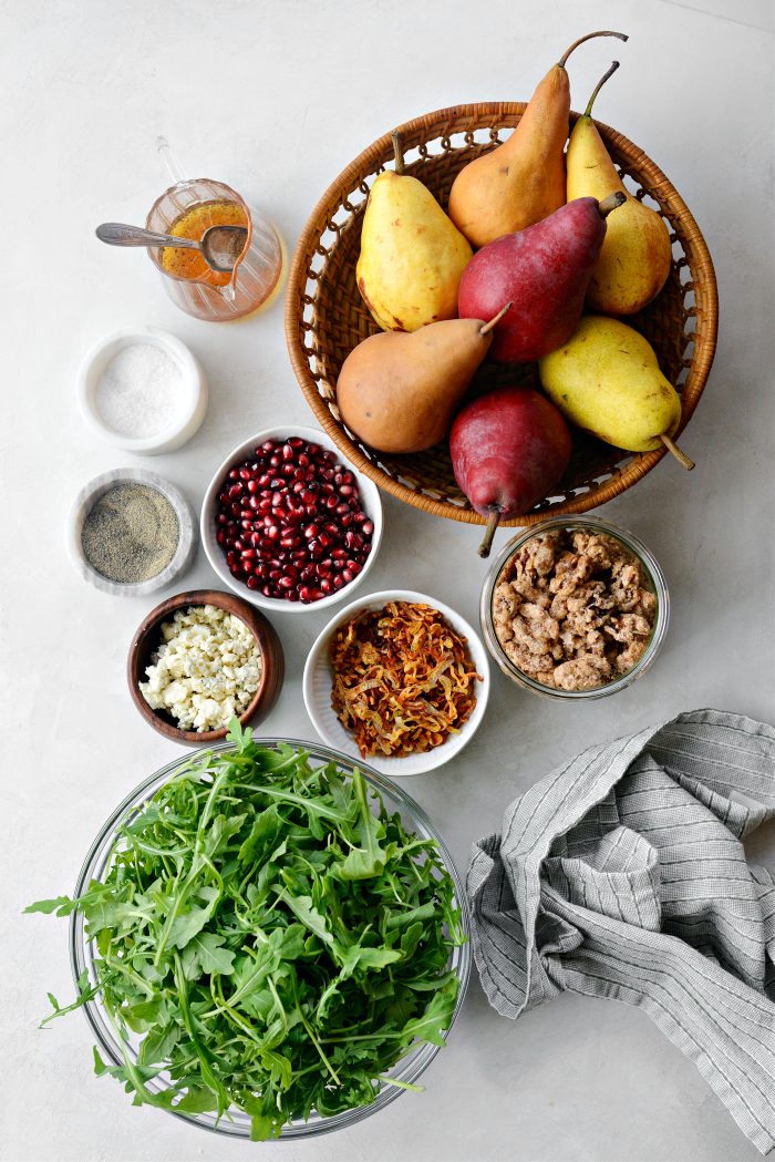 ingredients for Pear and Walnut Salad