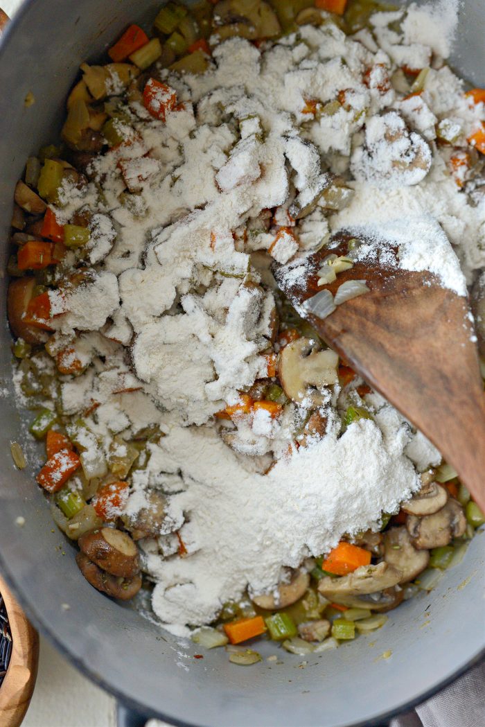 Sprinkle in flour