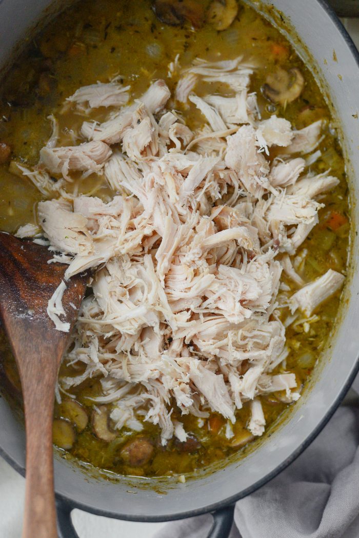 Add in shredded leftover turkey