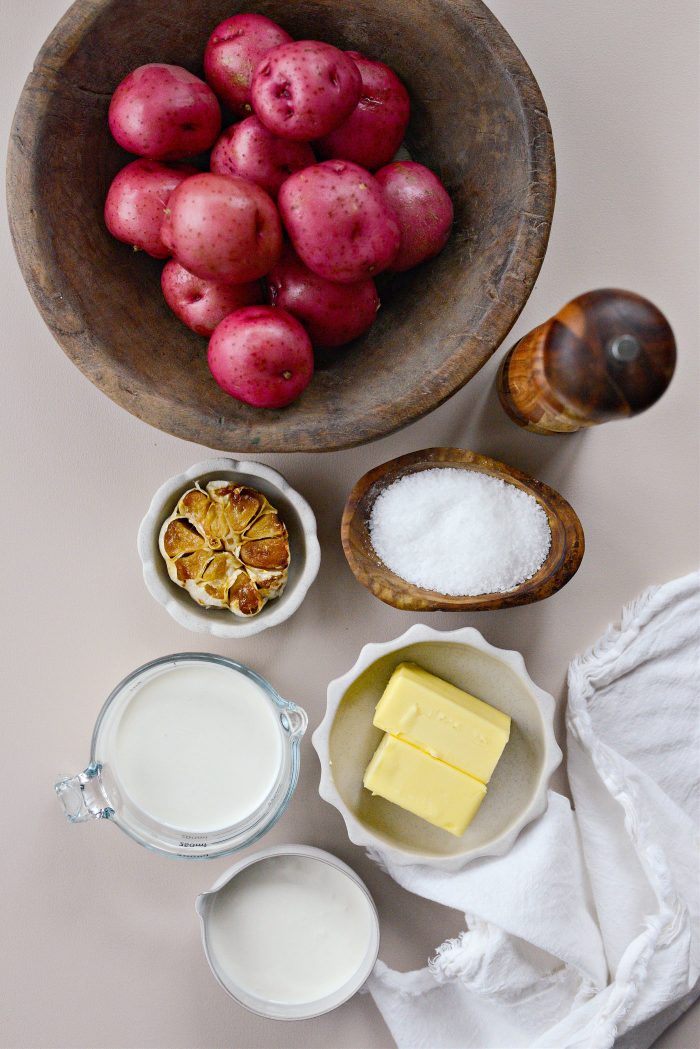 ingredients for Roasted Garlic Mashed Potatoes