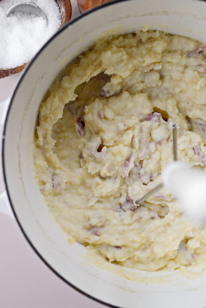 mashed - some lumps are encouraged