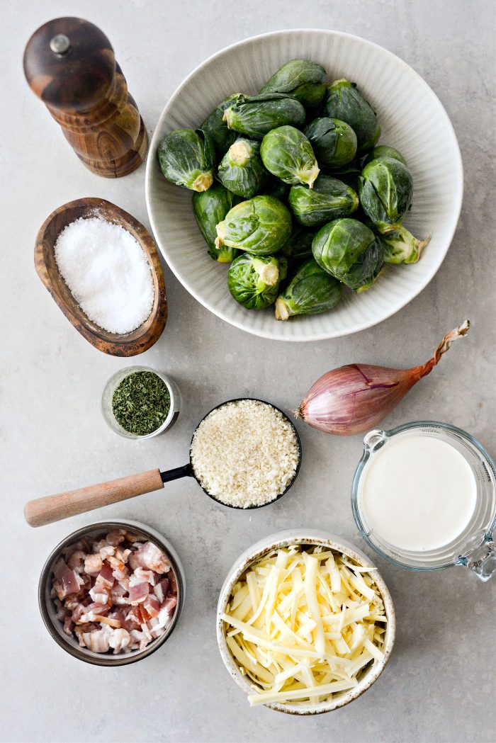 ingredients for Brussels Sprout Gratin