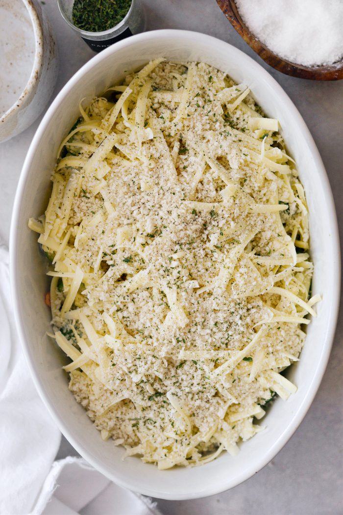 top with panko breadcrumbs, parsley and ground black pepper.