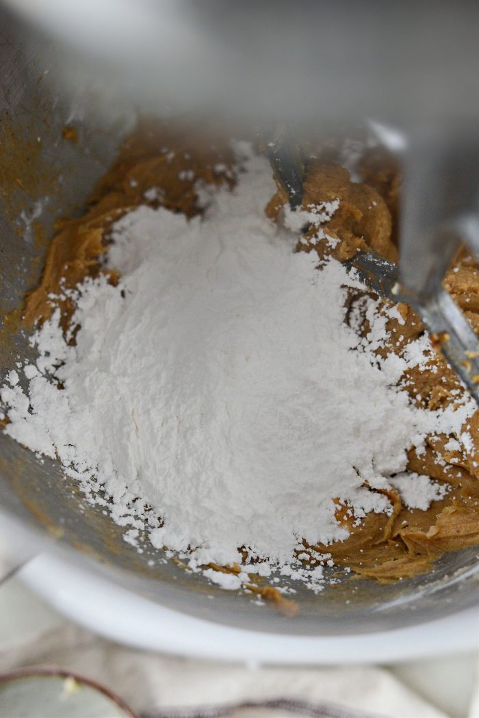 gradually add in powdered sugar