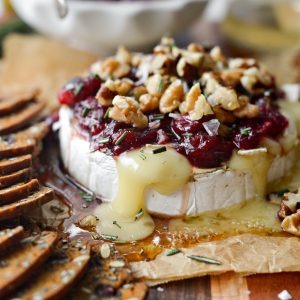 Maple Baked Brie with Cranberry Jam