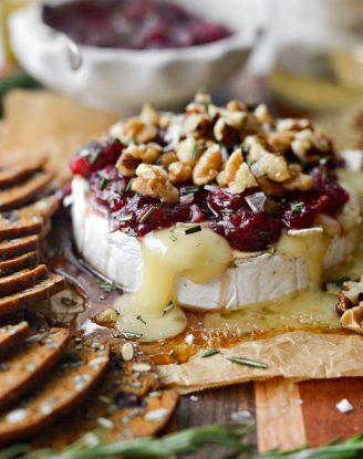 Maple Baked Brie with Cranberry Jam