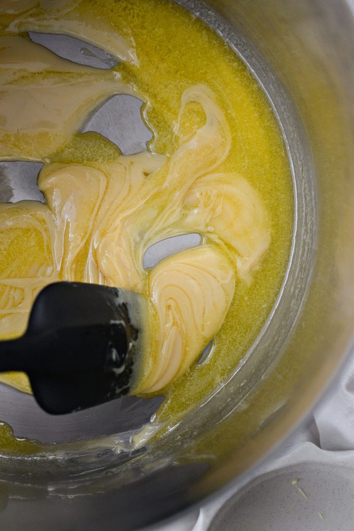 stir in sweetened condensed milk