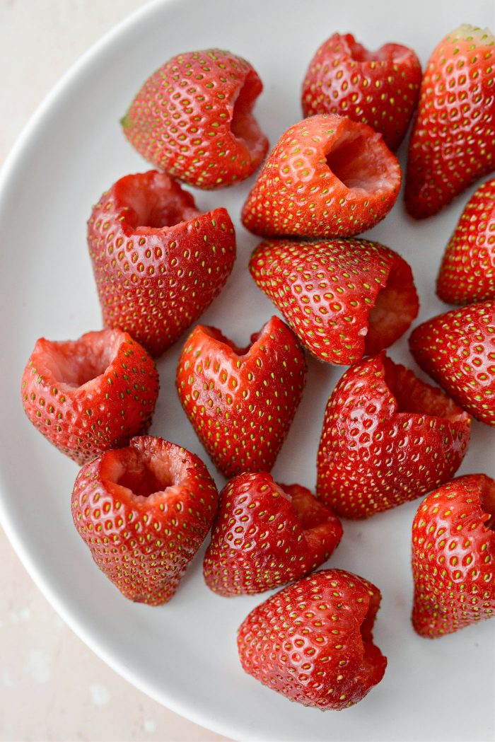 hollowed out strawberries