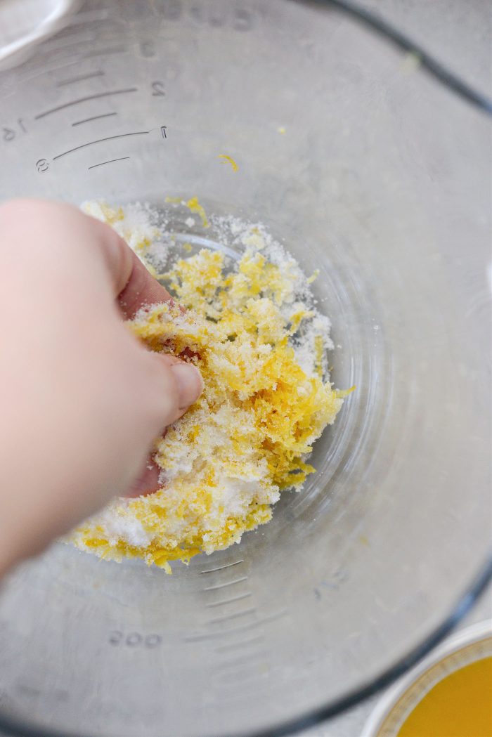 rub lemon zest with sugar