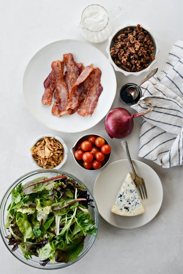 ingredients for Bacon and Blue Cheese Chop Salad