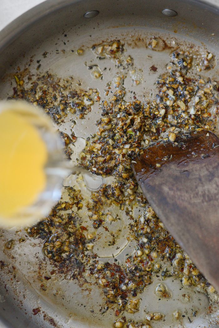 cook and then deglaze with broth