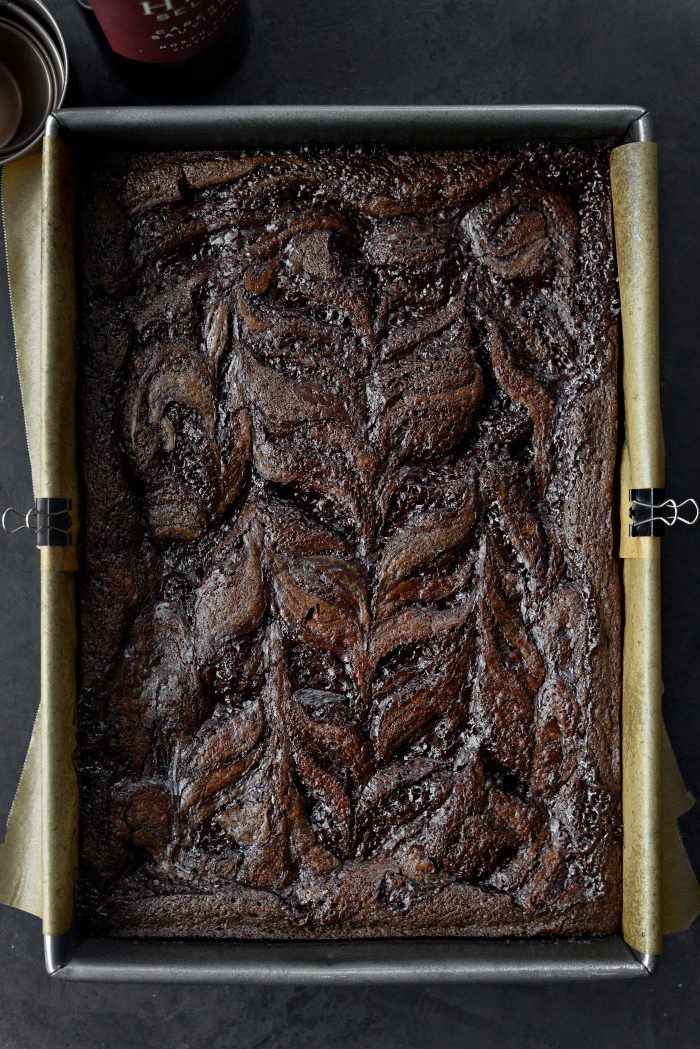 baked Cabernet Ganache Swirled Brownies