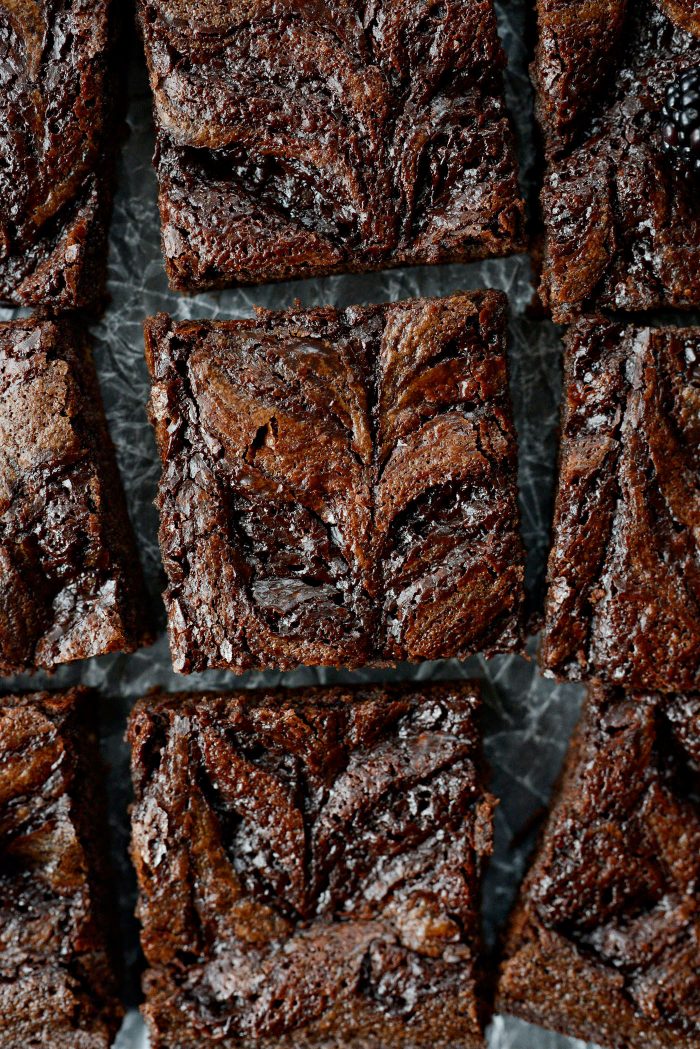 Cabernet Ganache Swirled Brownies