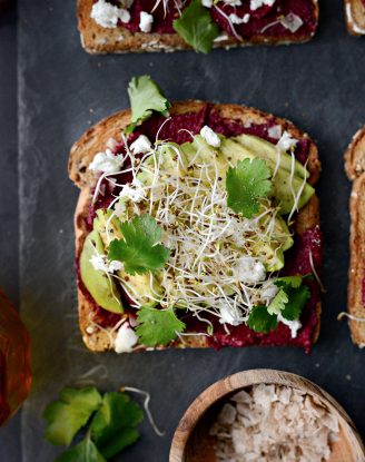 Avocado Beet Hummus Toast