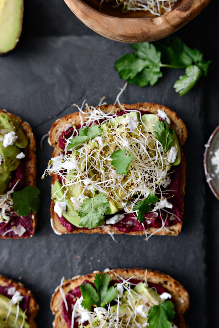 Avocado Beet Hummus Toast