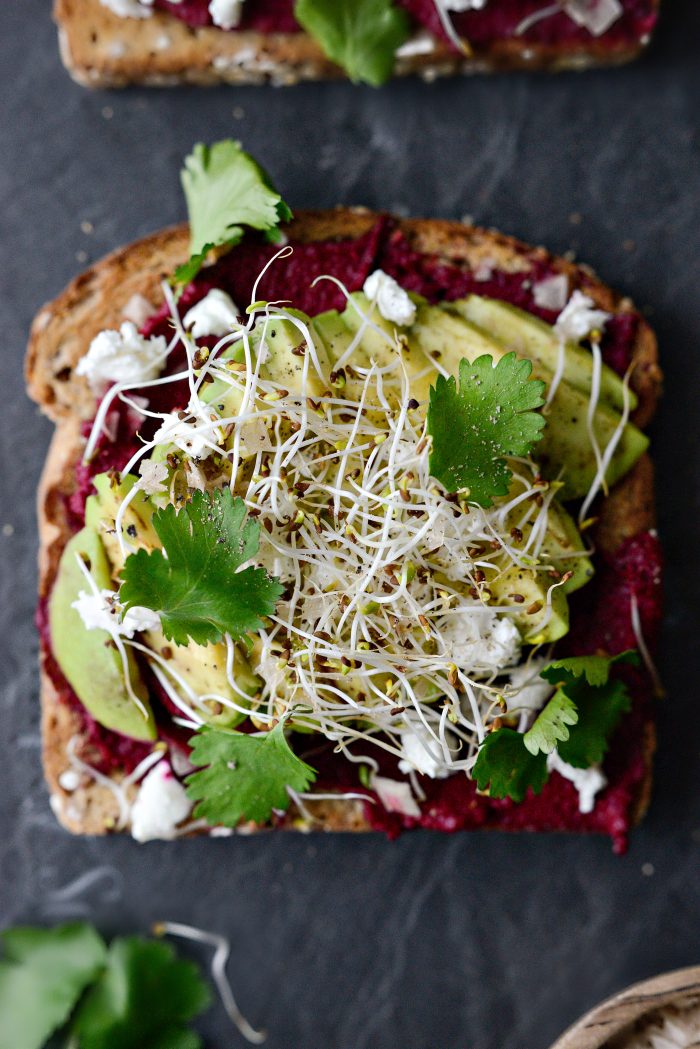 Avocado Beet Hummus Toast