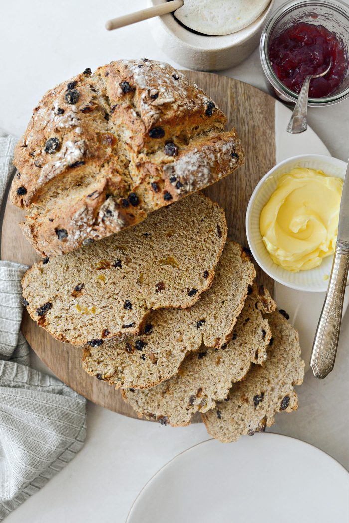 sliced Raisin and Currant Irish Wheaten Bread