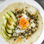 basil pesto and feta fried egg