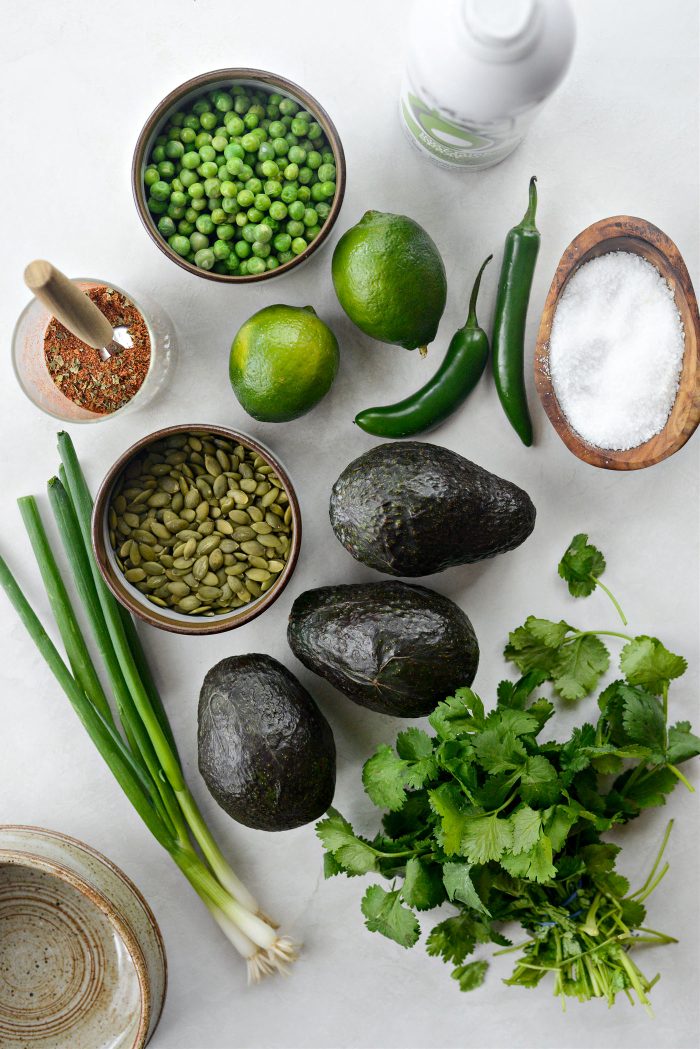 Serrano Sweet Pea Guacamole ingredients