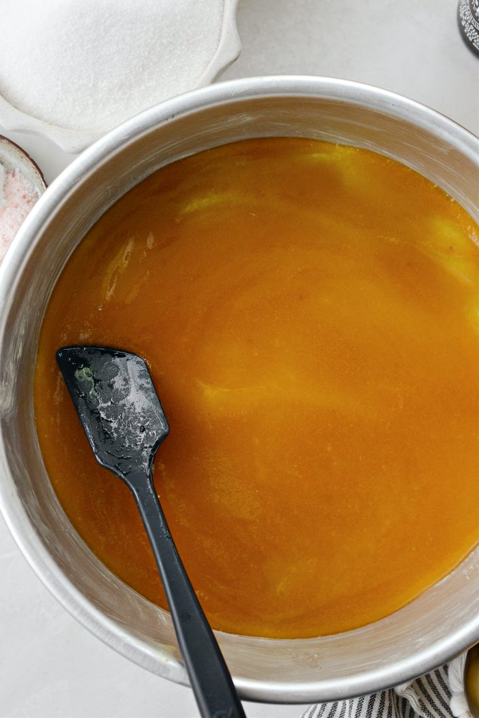 spread in the bottom of a greased pan