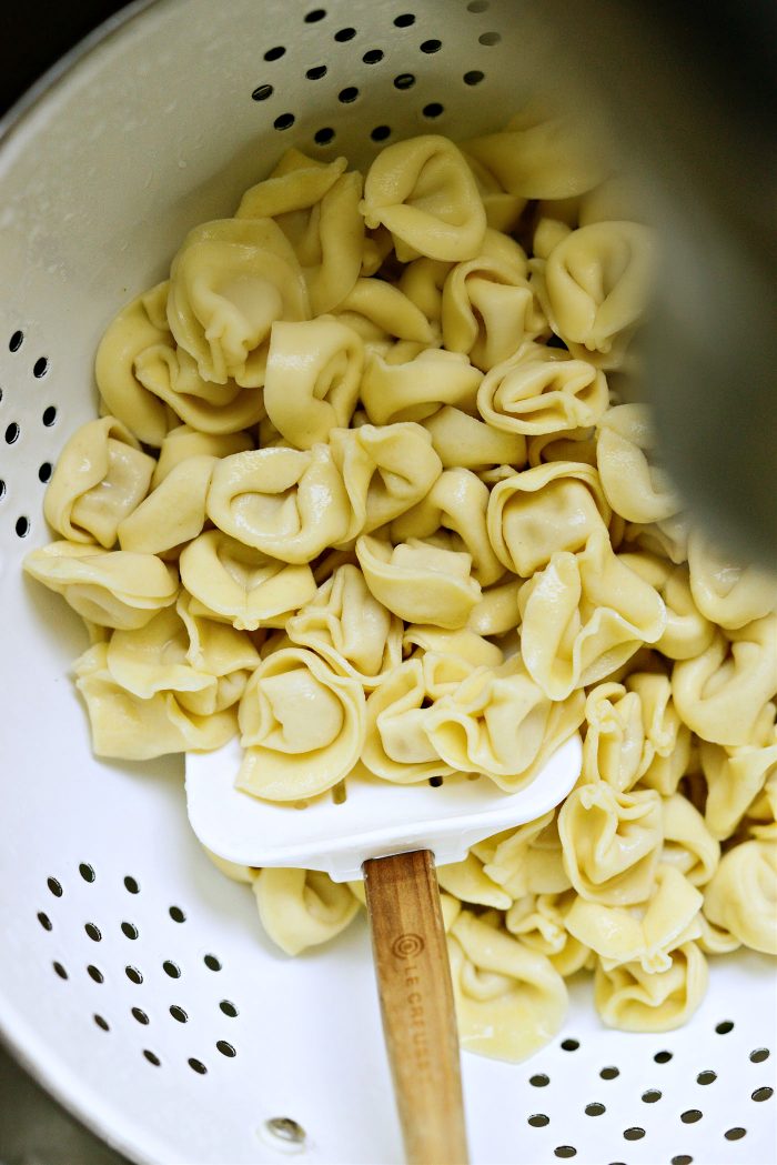 cook, drain and rinse tortellini