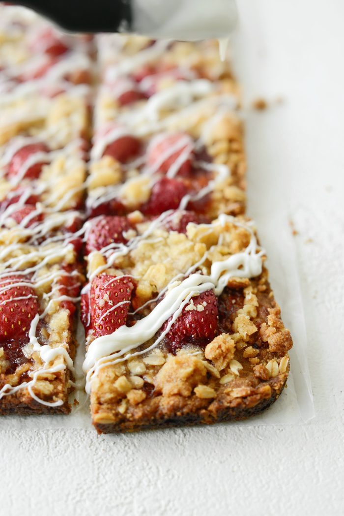 drizzle bars with melted white chocolate
