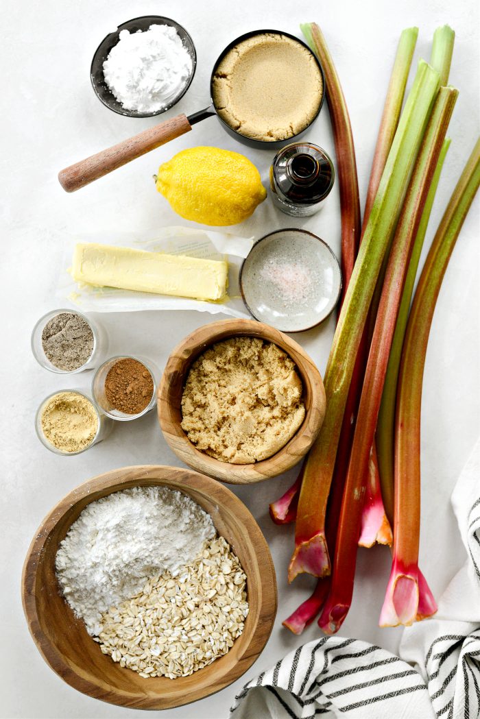 Rhubarb Crumble ingredients