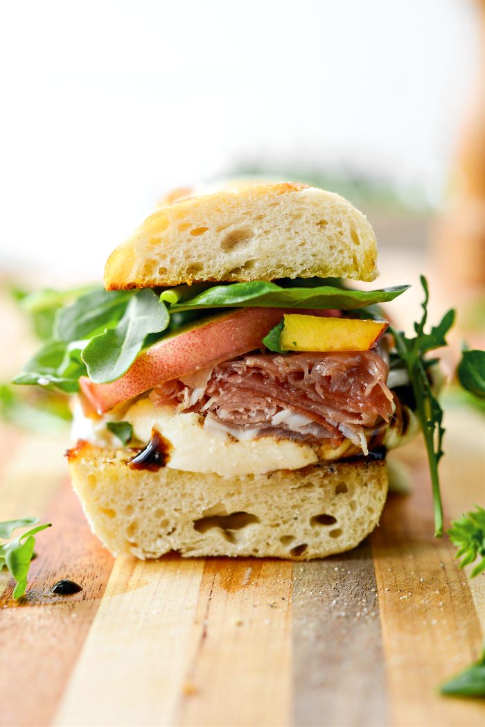 Peach Prosciutto and Burrata Sandwich