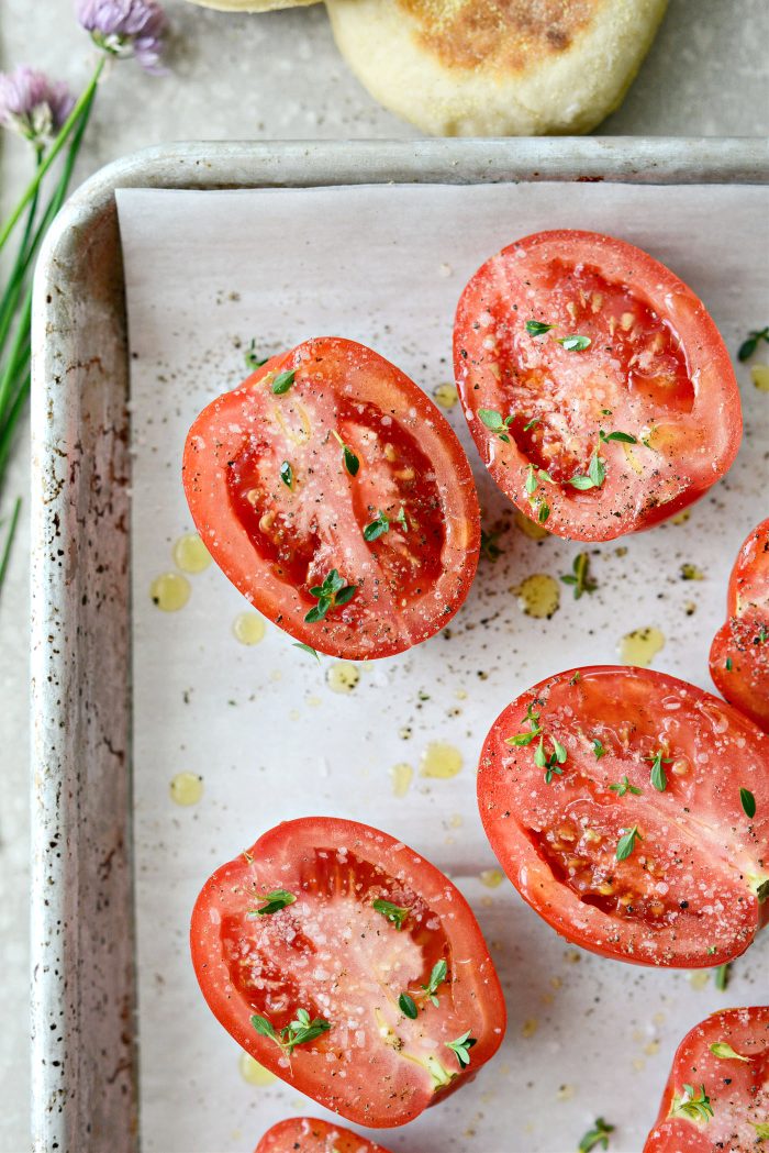 drizzle with oil, salt and pepper and thyme