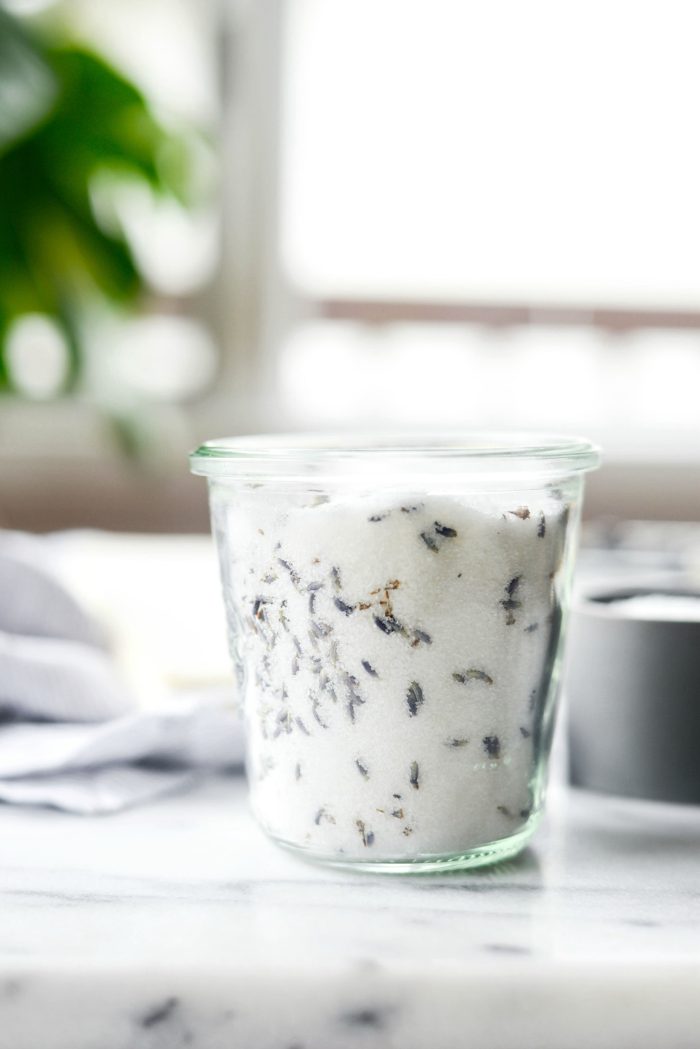 lavender sugar in a jar