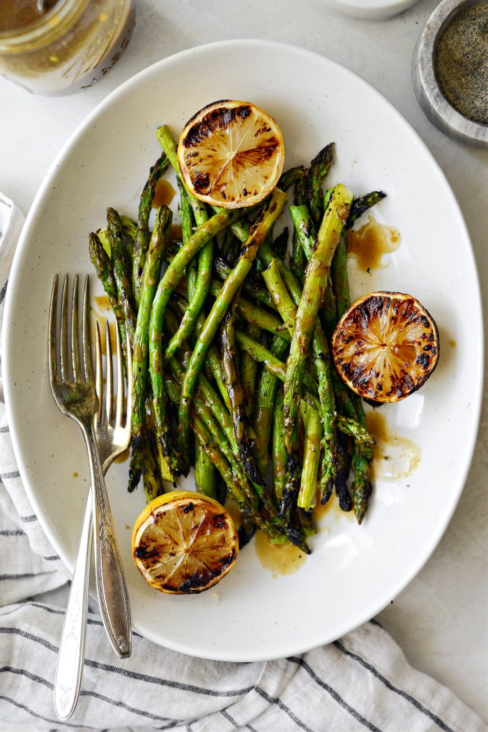 Grilled Asparagus with Balsamic Honey Dijon Vinaigrette