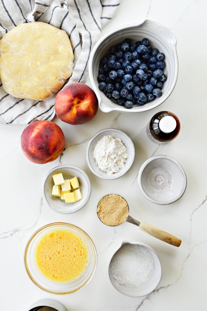 ingredients for Blueberry Peach Galette