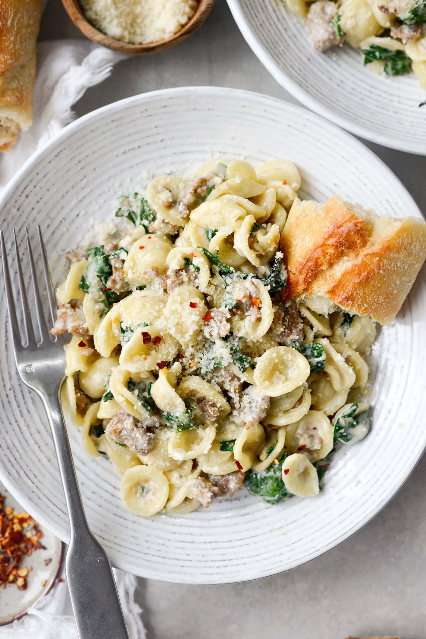 Parmesan Orecchiette Pasta with Sausage and Kale – Simply Scratch