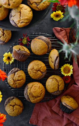 Nutella Cheesecake Pumpkin Muffins