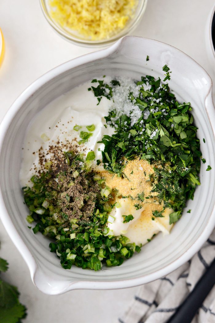 dip ingredients in bowl