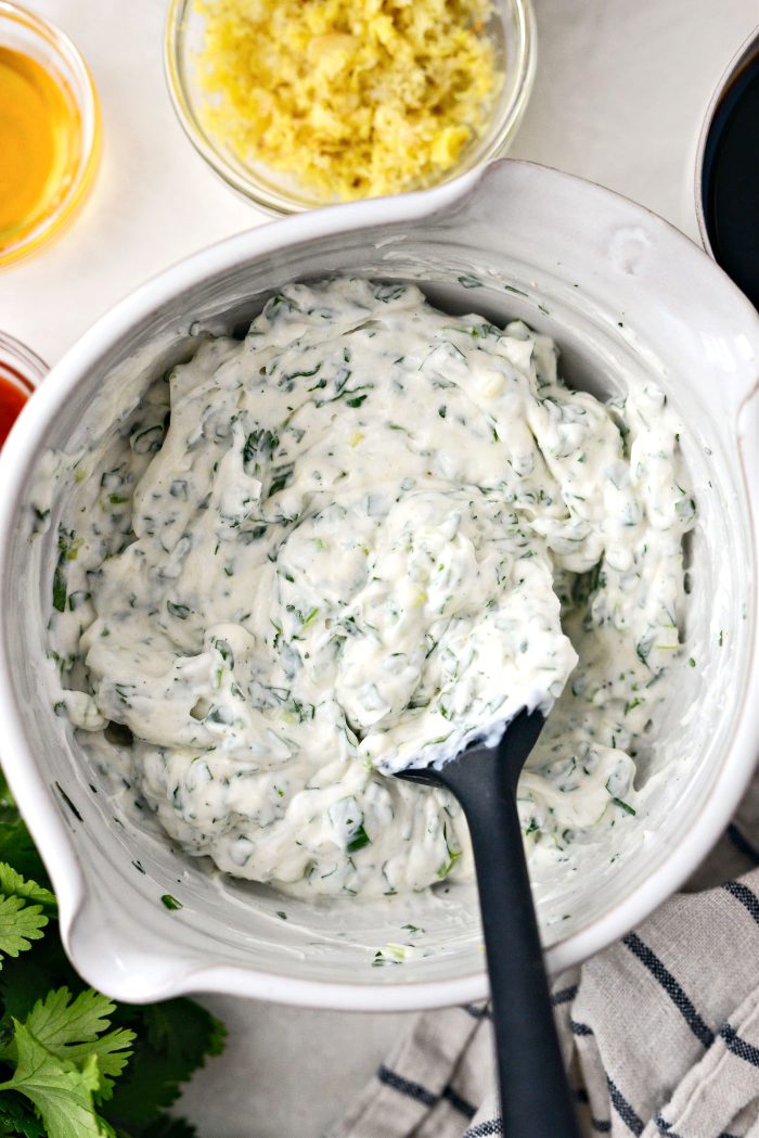 creamy cilantro scallion dip