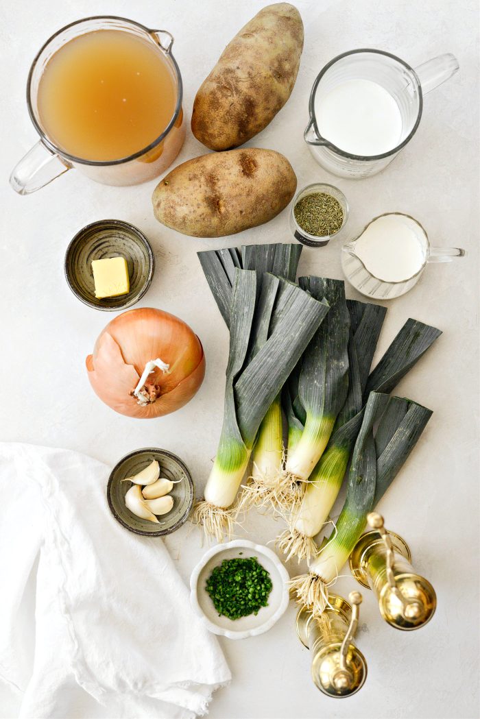 ingredients for Creamy Potato Leek Soup