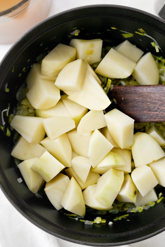 add peeled and chopped potatoes