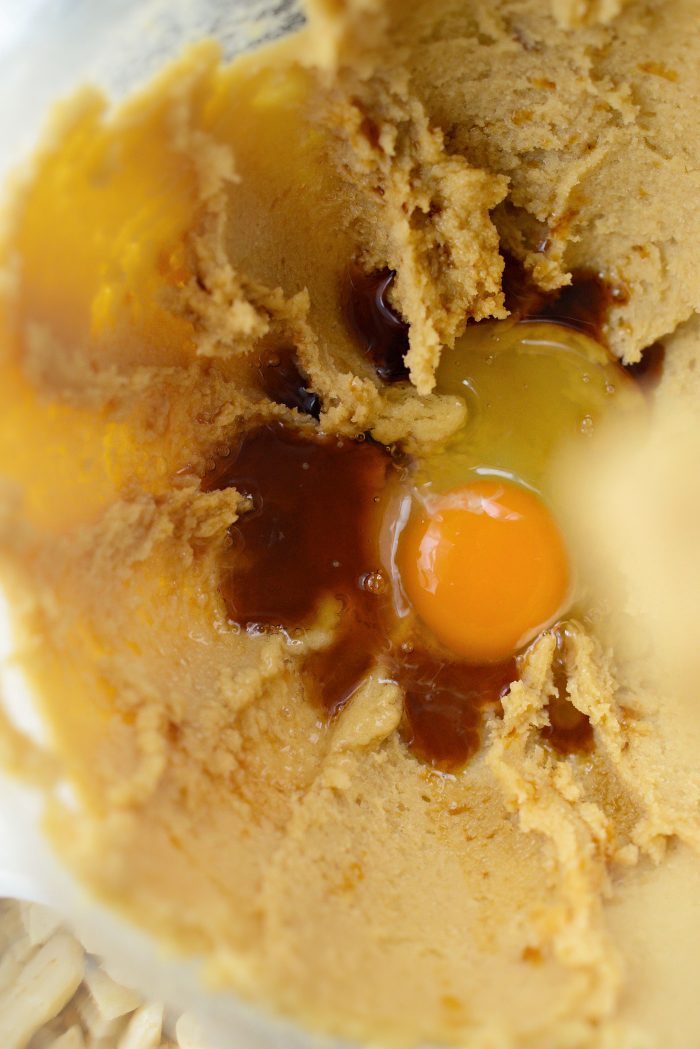add one egg at a time with vanilla extract