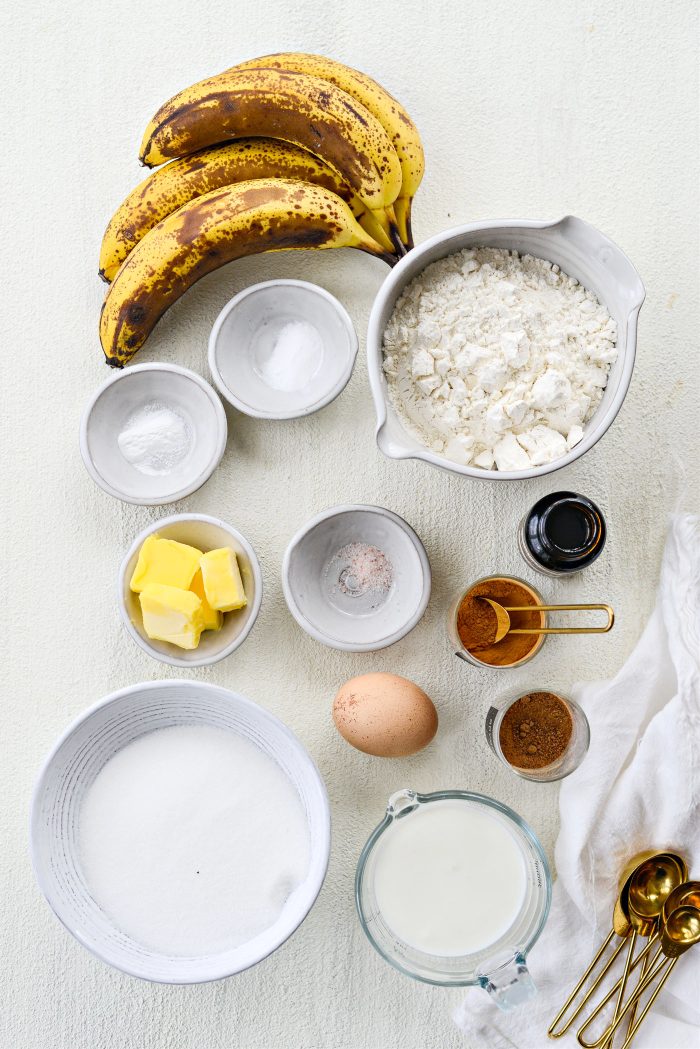 Ingredients for Buttermilk Banana Walnut Pancakes