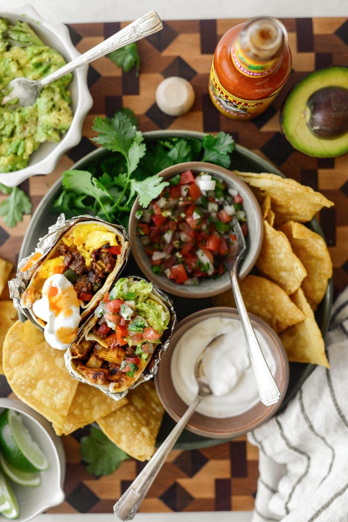 Crispy Potato and Chorizo Breakfast Burritos
