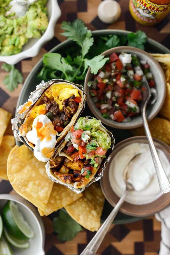 Crispy Potato and Chorizo Breakfast Burritos