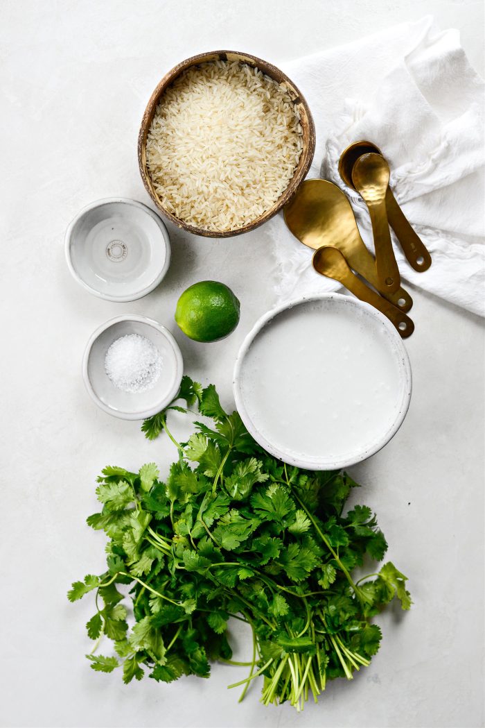 Ingredients for Cilantro Lime Coconut Rice