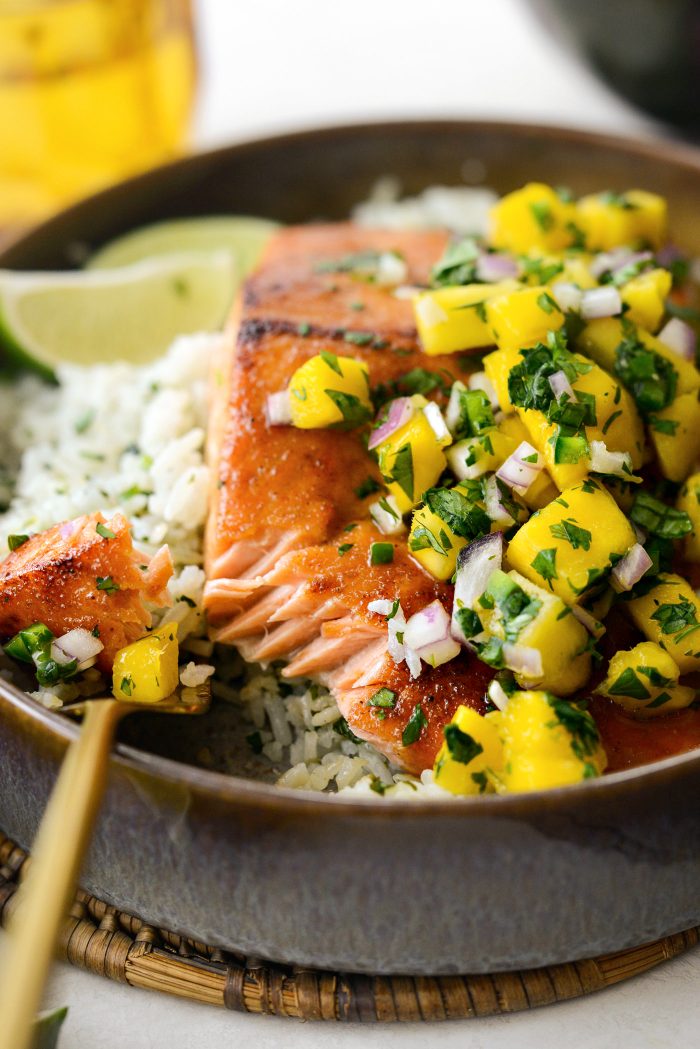 Honey Glazed Salmon with Mango Salsa