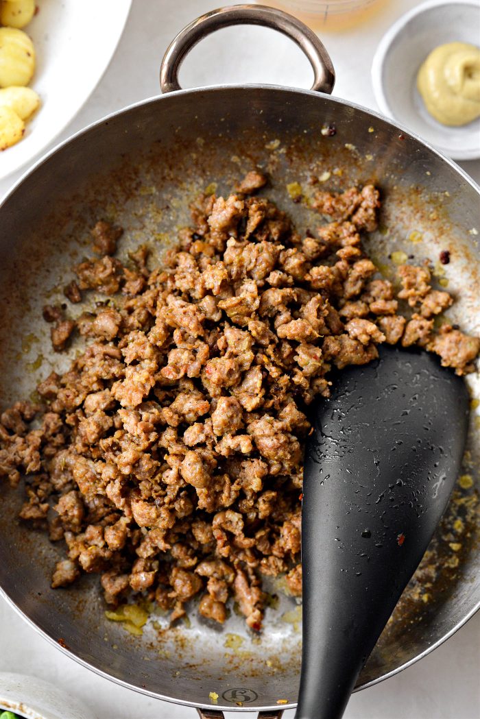 remove gnocchi and add sausage back in
