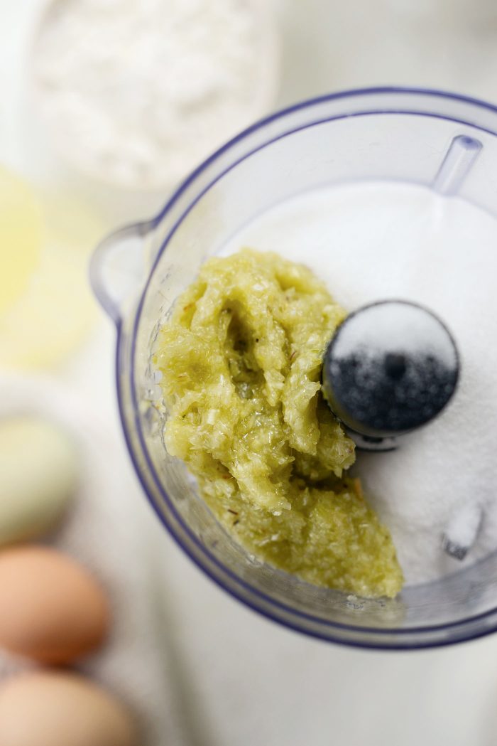 add sugar and lemongrass to food processor